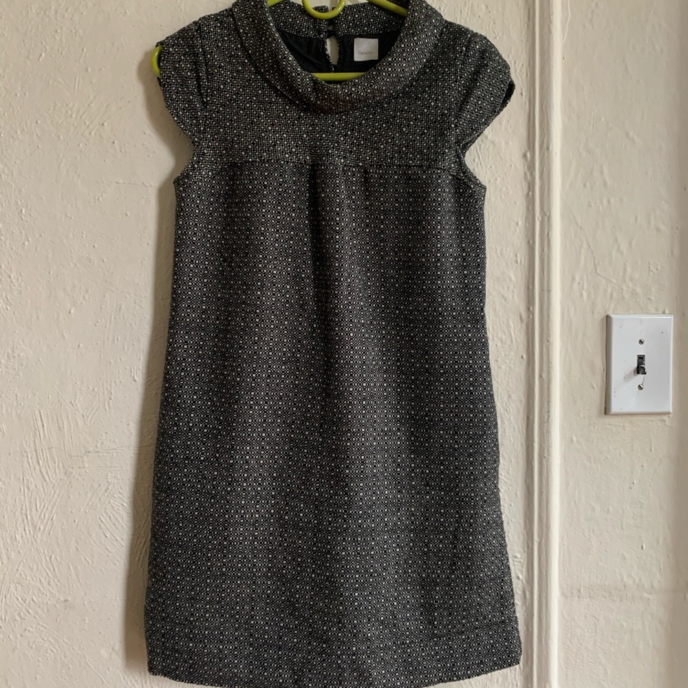 Vintage 2000s French (Camaieu) Wool, Cowl Dress